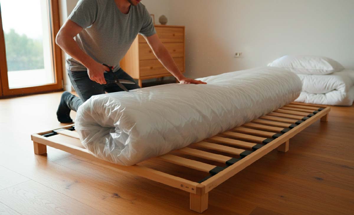 abrir colchón enrollado