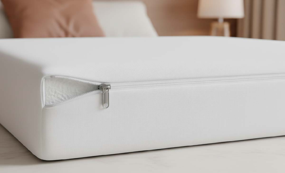 cojín con tejido antiácaros