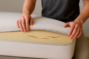 colchón de espuma desgastado