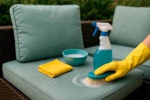 como limpiar cojines de exterior