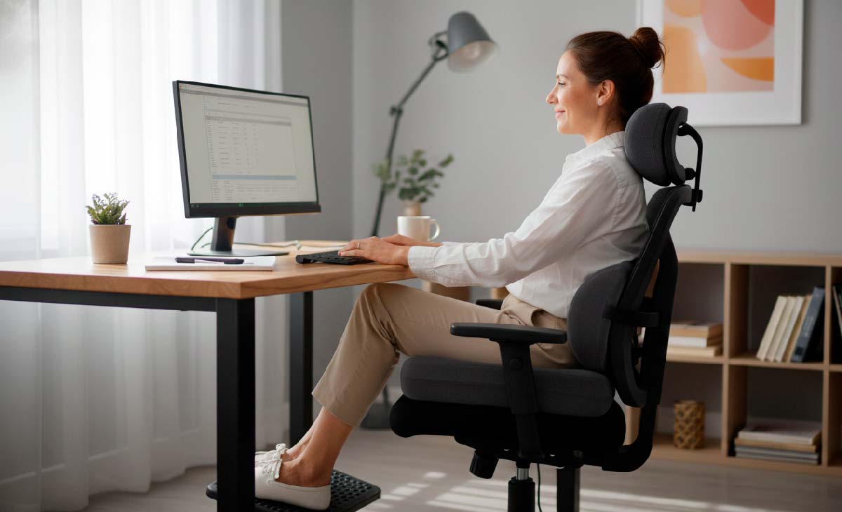 silla de teletrabajo con espuma a medida